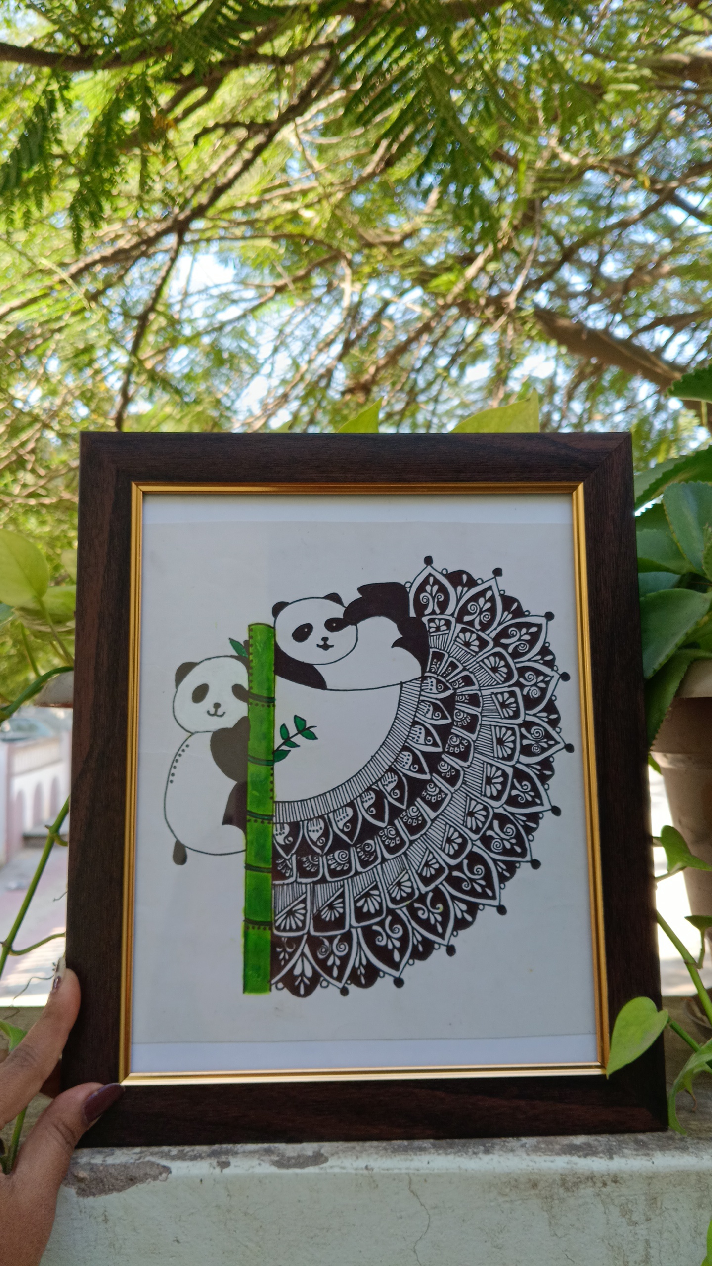 Mandala Art Panda frame 